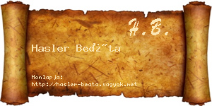Hasler Beáta névjegykártya